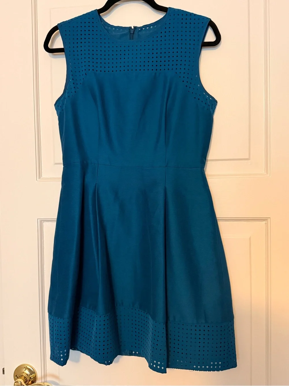 J. Crew Teal Eyelet Dress